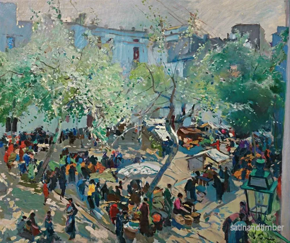 Reproduktion av målningen Place Pau Casals à Vilanova - Joaquín Mir Trinxet - Bild 2