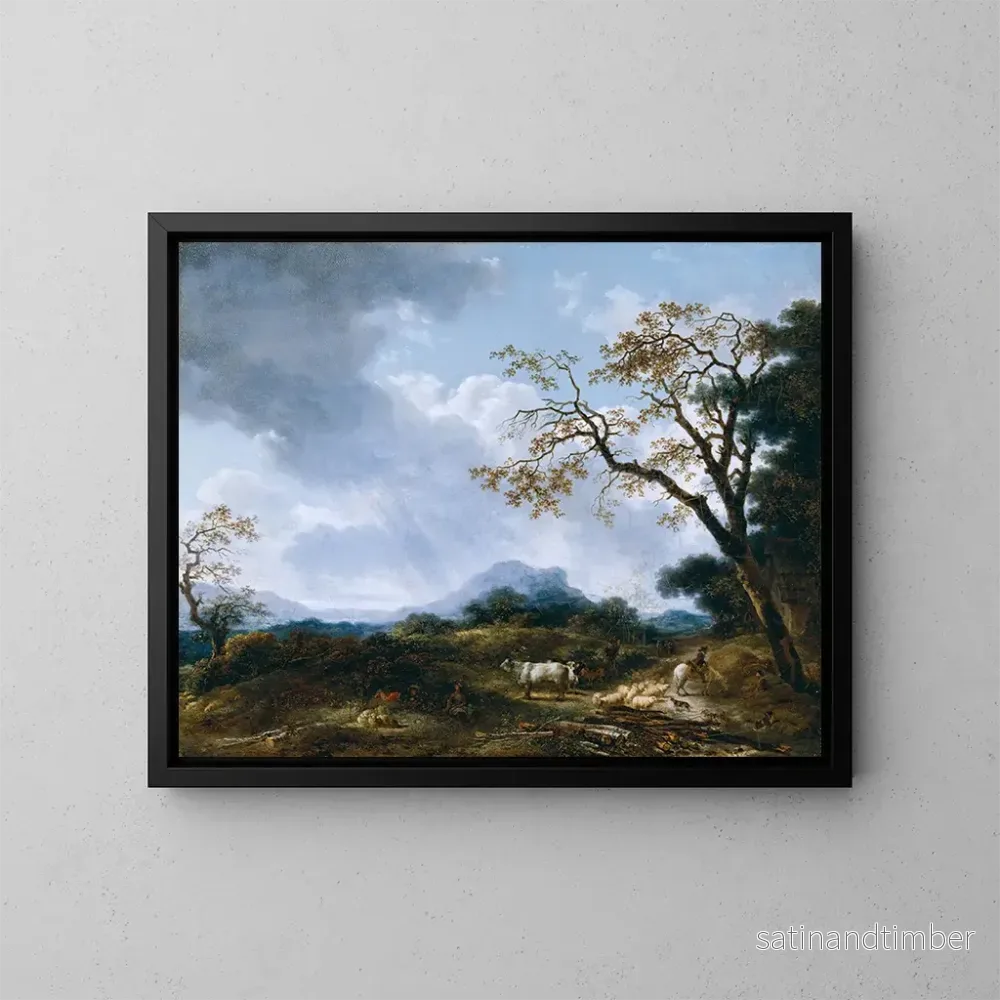 Reproduktion av målningen Landskap med tillfällig regnskur - Jean-Honoré Fragonard