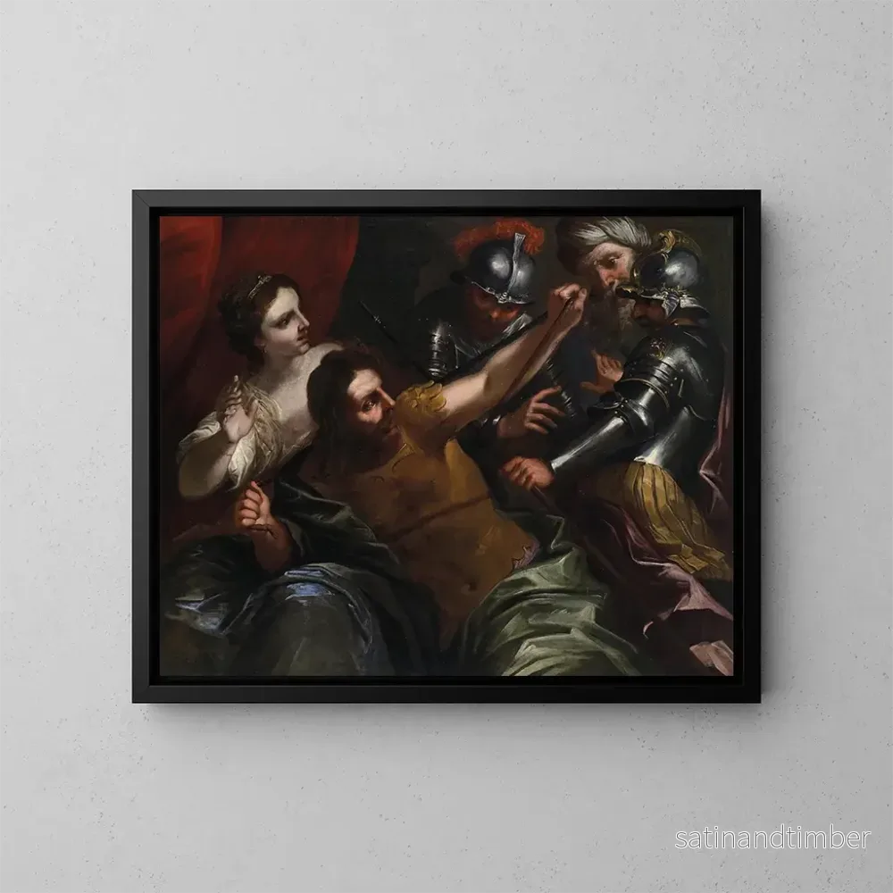 Reproduktion av målningen Samson och Dalila – Bartolomeo Biscaino Reproduktion av målningen Samson och Dalila – Bartolomeo Biscaino