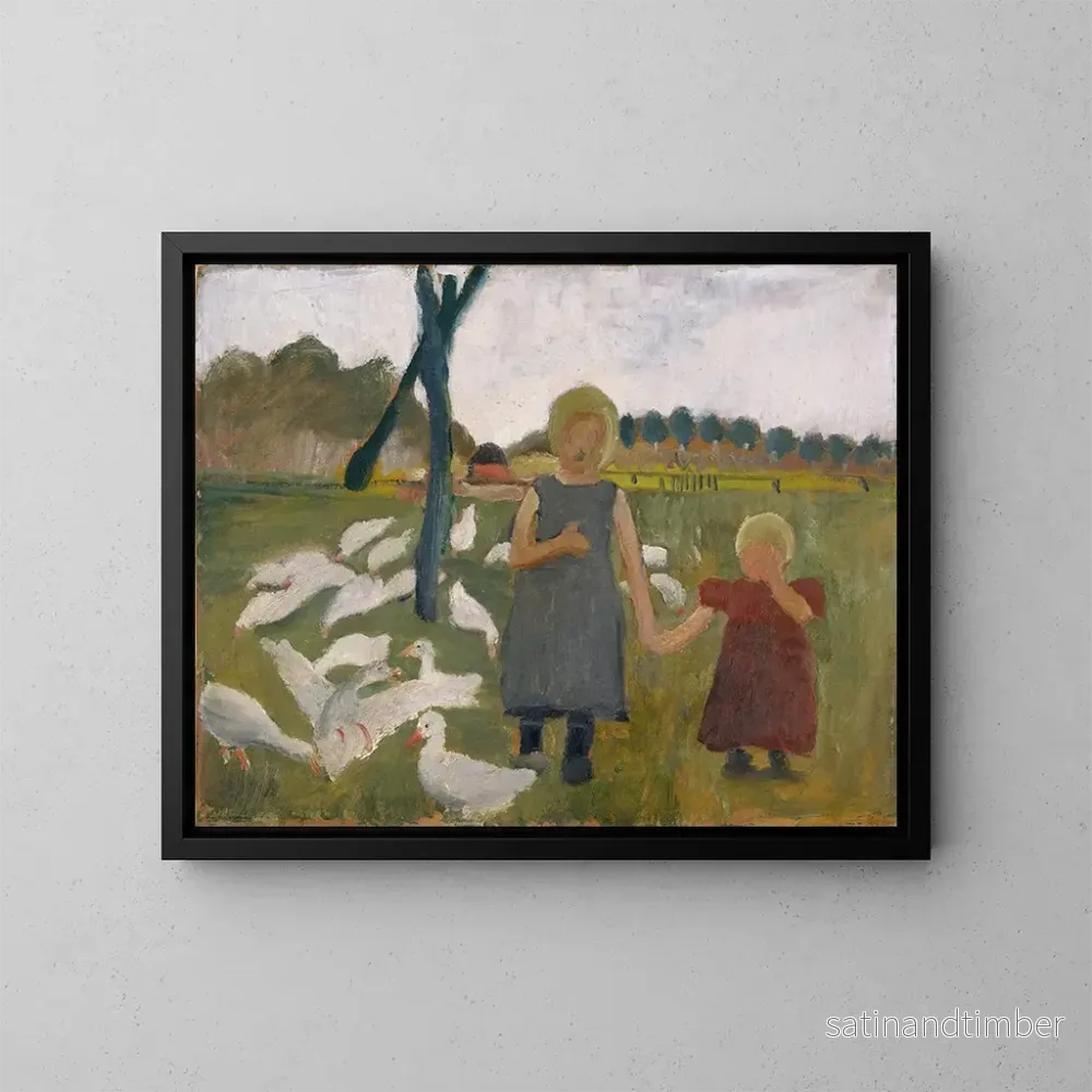 Reproduktion av målningen Barn med änder - Paula Modersohn-Becker