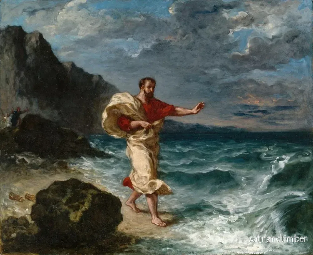 Reproduktion av målningen Démosthène på stranden - Eugène Delacroix - Bild 2