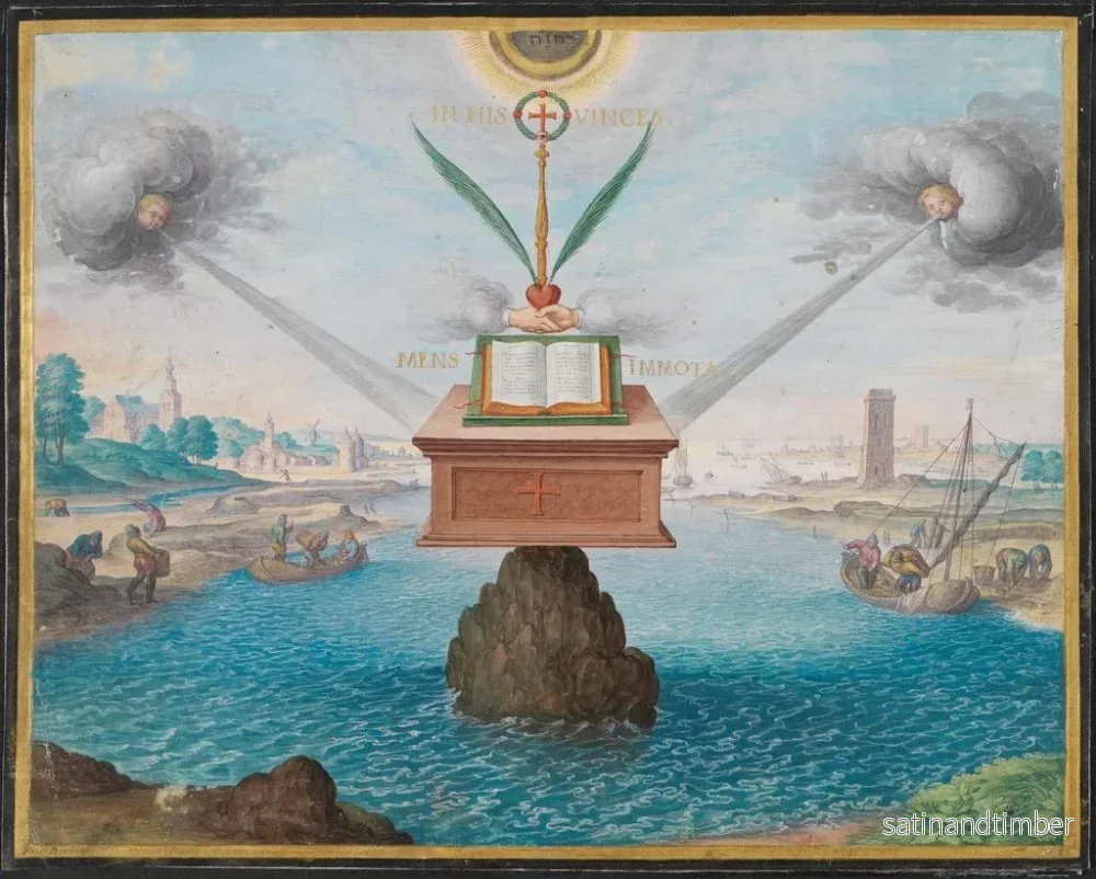 Reproduktion av målningen Symbolisk framställning av allegorin om den kristna trohetens uthållighet - Friedrich Brentel - Bild 2