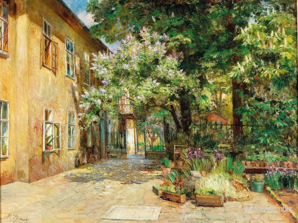 Reproduktion av målningen En vy över gården vid nr 8 Dreilaufergasse, 1070 Wien - Marie Egner - Bild 2