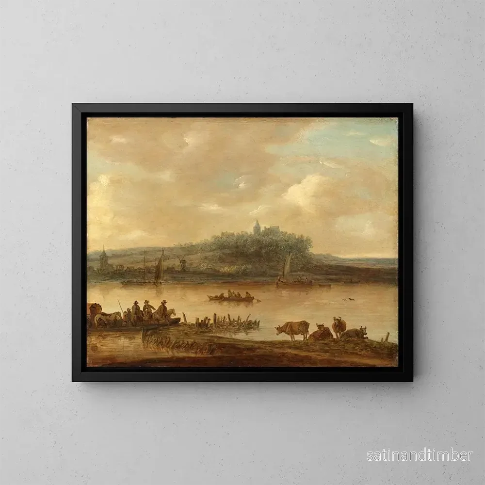 Reproduktion av målningen Vue sur le Rhin et l'Elterberg - Jan van Goyen