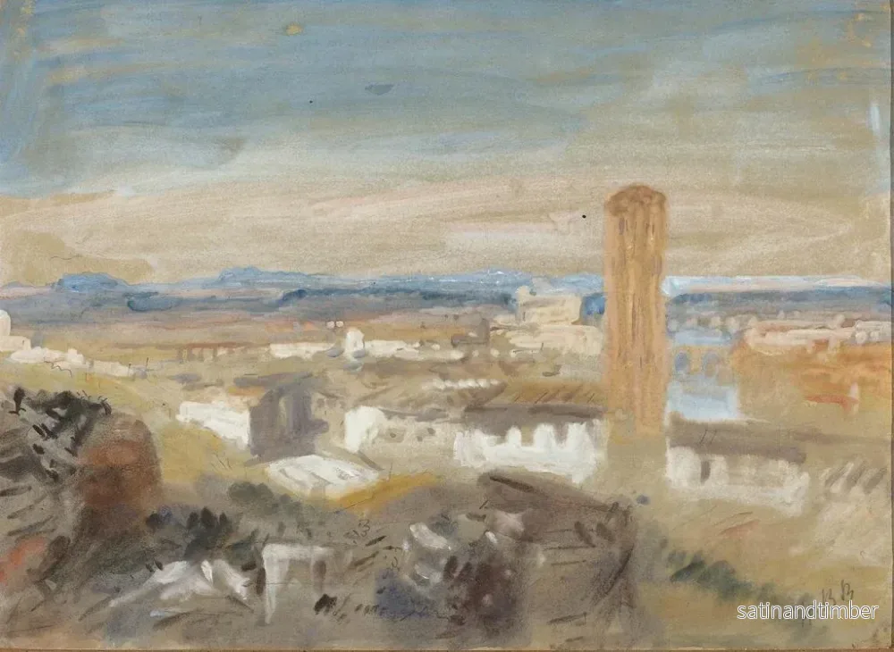 Reproduktion av målningen En campanile bland ruinerna - Hercules Brabazon Brabazon - Bild 2