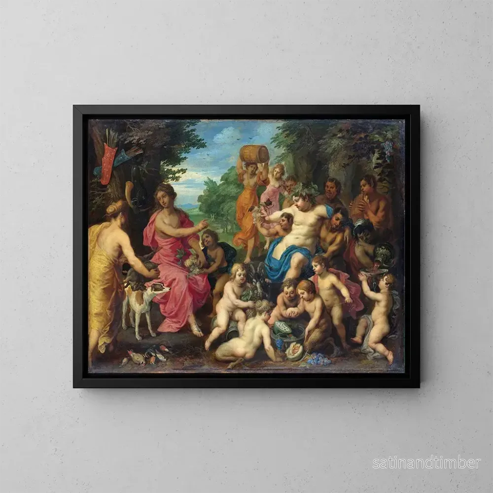 Reproduktion av målningen Bacchus och Diane - Hendrik van Balen