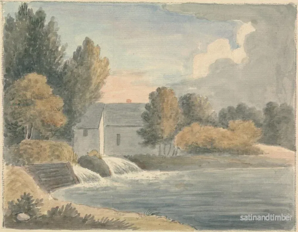 Reproduktion av målningen Le moulin de Bathampton - Edward Francis Burney - Bild 2