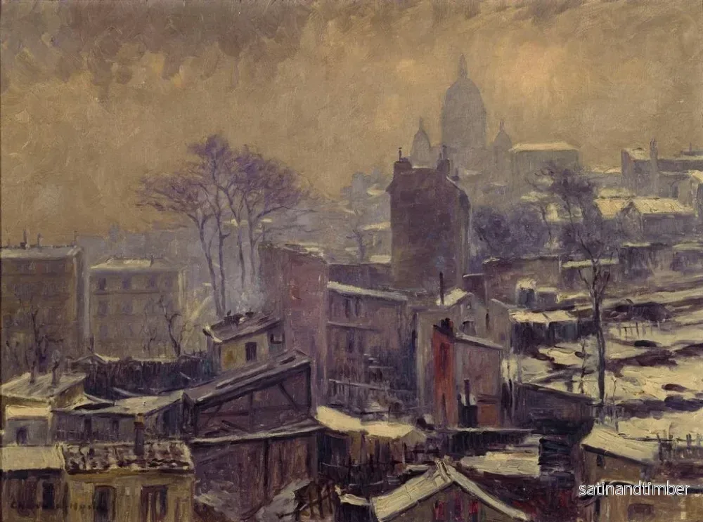 Reproduktion av målningen La neige sur le maquis de Montmartre - Georges Chenard-Huché - Bild 2