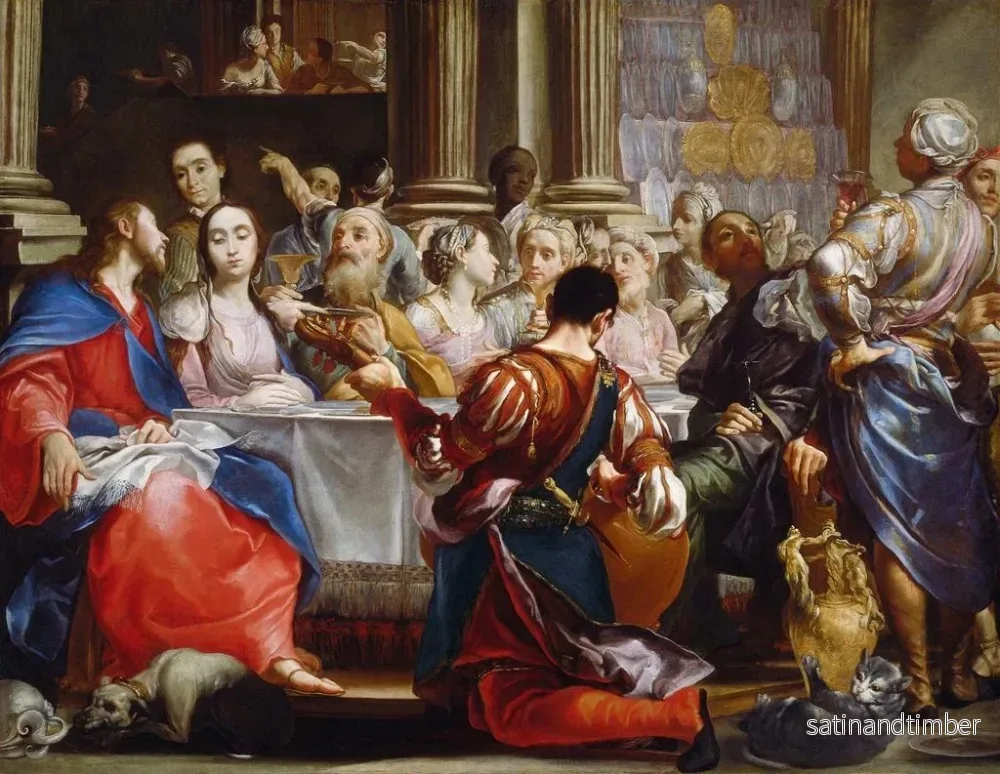Reproduktion av målningen Les Noces de Cana - Giuseppe Maria Crespi - Bild 2