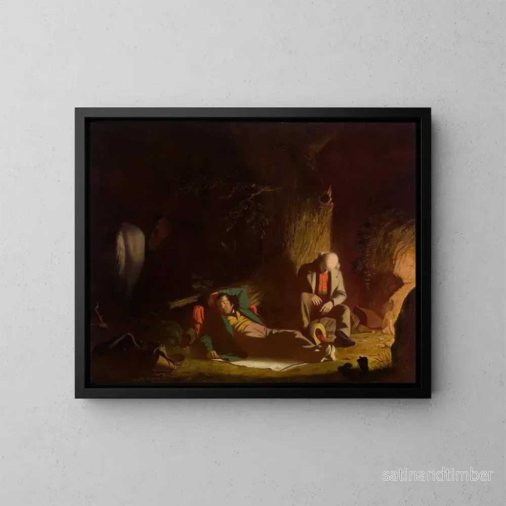 Reproduktion av målningen Les voyageurs tardifs - George Caleb Bingham