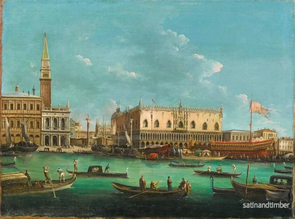Reproduktion av målningen Le Bucintoro au Molo de Venise le jour de l'Ascension - Giuseppe Bernardino Bison - Bild 2