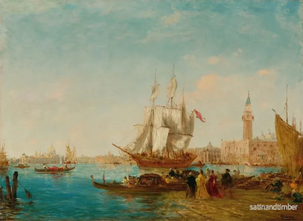 Reproduktion av målningen av Embarkation på slavhamnen - Félix Ziem - Bild 2