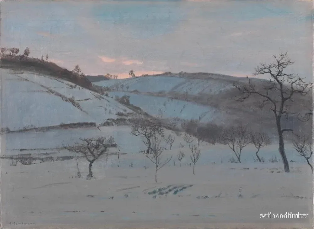 Reproduktion av målningen Morgon vinter i Grötzingen - Gustav Kampmann - Bild 2