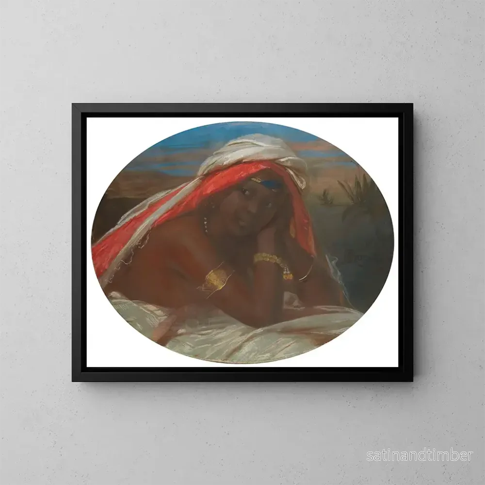 Reproduktion av målningen Porträtt av en svart kvinna med turban - Constant Joseph Brochart
