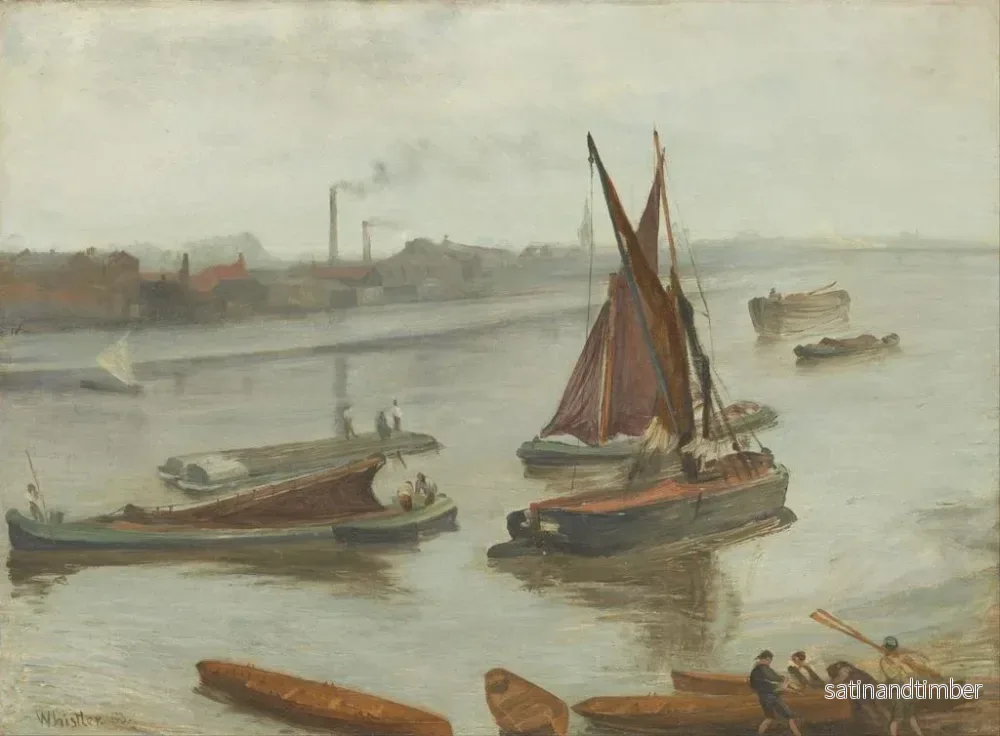 Reproduktion av målningen Grå och silver, den gamla Battersea Reach - James Abbott McNeill Whistler - Bild 2