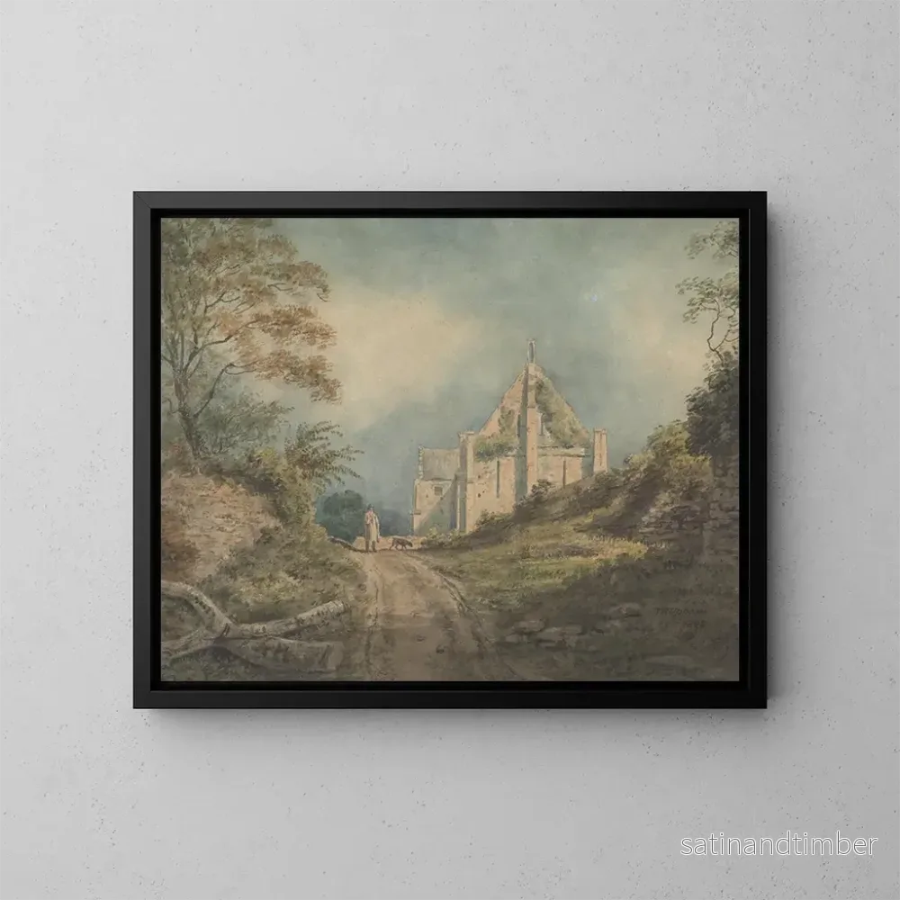 Reproduktion av målningen La grange de l'abbaye d'Abbotsbury - John William Upham