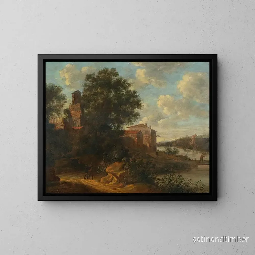 Reproduktion av målningen Le paysage fluvial de La Haye – Pieter Cosijn Reproduktion av målningen Le paysage fluvial de La Haye – Pieter Cosijn