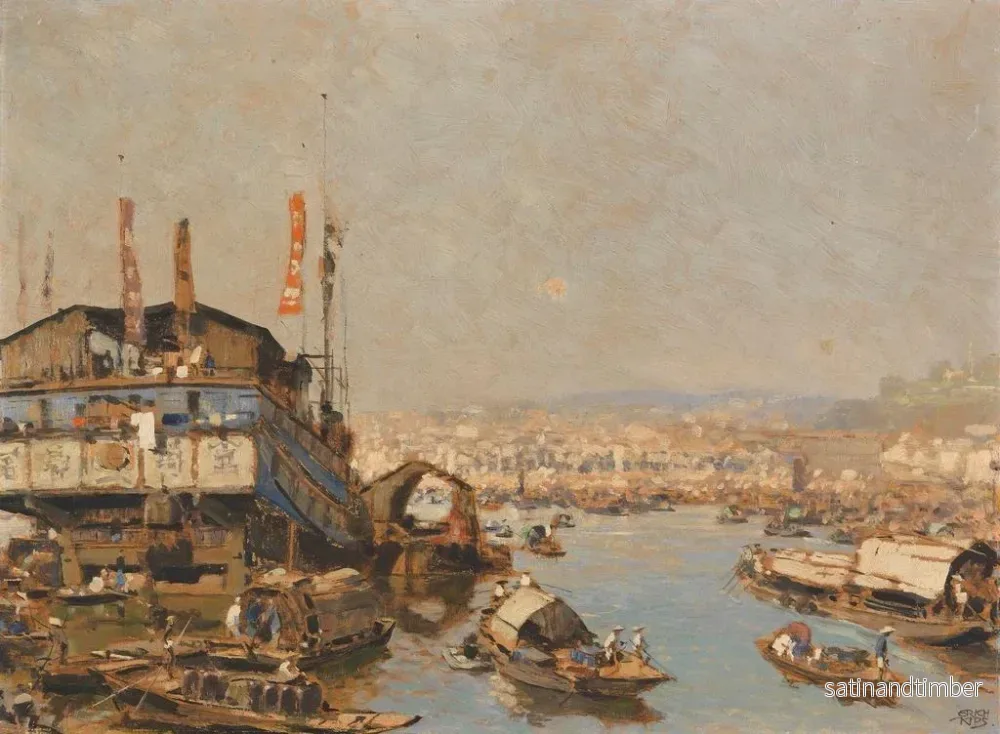 Reproduktion av målningen av Singapores hamn - Erich Kips - Bild 2