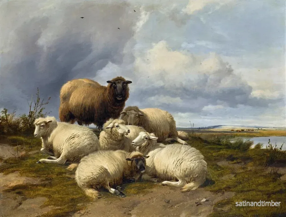 Reproduktion av målningen La tempête qui se lève dans les prairies de Canterbury - Thomas Sidney Cooper - Bild 2