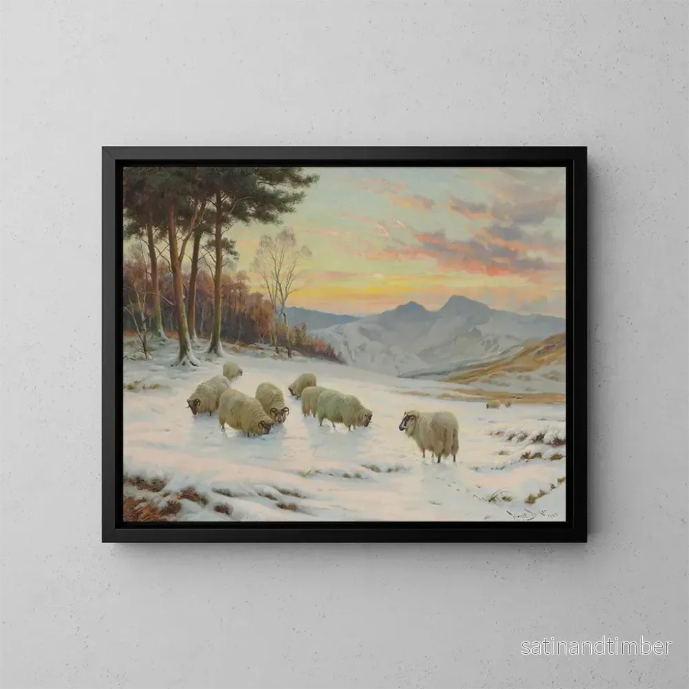 Reproduktion av målningen En vinterkväll – Wright Barker Reproduktion av målningen En vinterkväll – Wright Barker