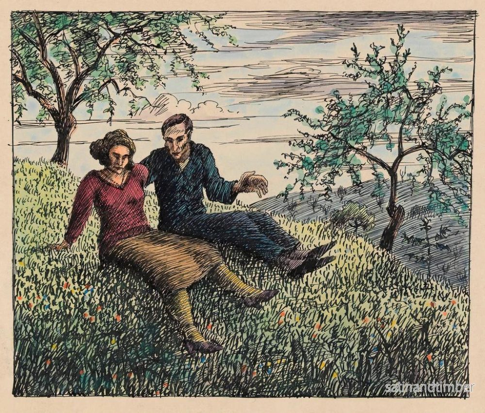 Reproduktion av målningen Conversation dans l'herbe - Karl Wiener - Bild 2