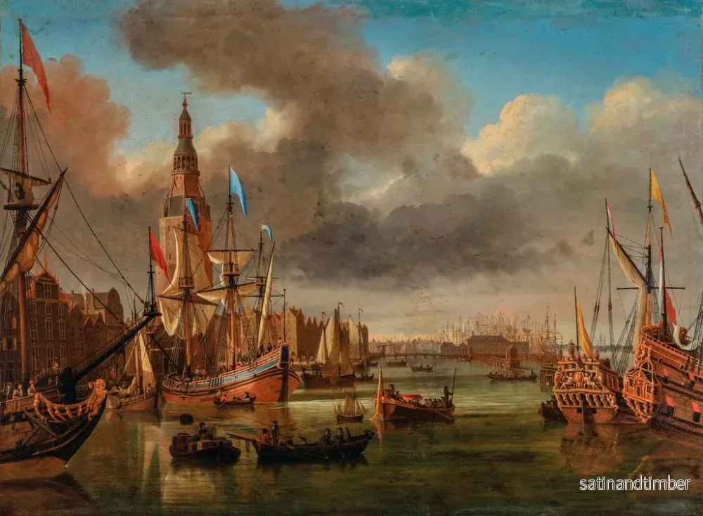 Reproduktion av målningen Vue de l'IJ à Amsterdam avec la Haringpakkerstoren et la Nieuwe Stadsherberg au loin - Jan Karel Donatus van Beecq - Bild 2