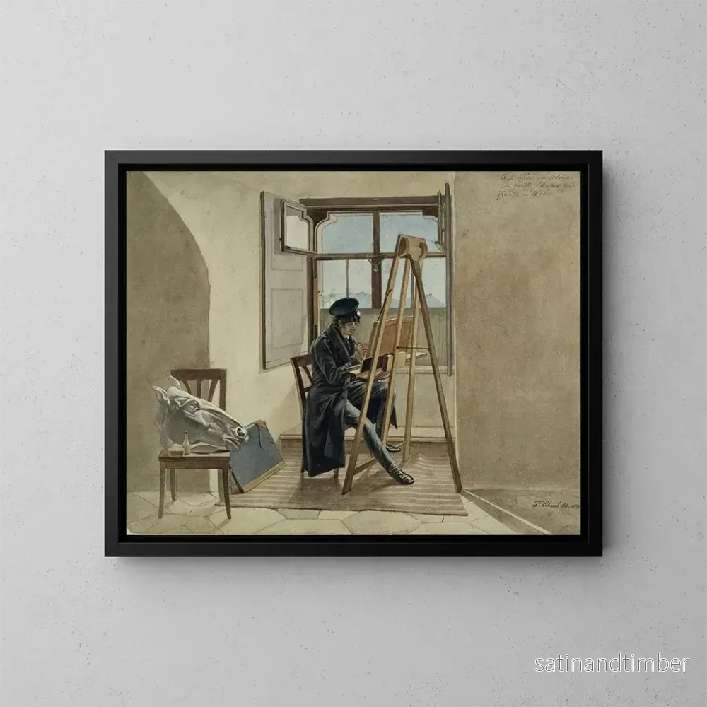 Reproduktion av målningen Le peintre Johann Adam Klein à son chevalet dans son atelier au Palais Chotek à Vienne – Johann Christoph Erhard Reproduktion av målningen Le peintre Johann Adam Klein à son chevalet dans son atelier au Palais Chotek à Vienne – Johann Christoph Erhard