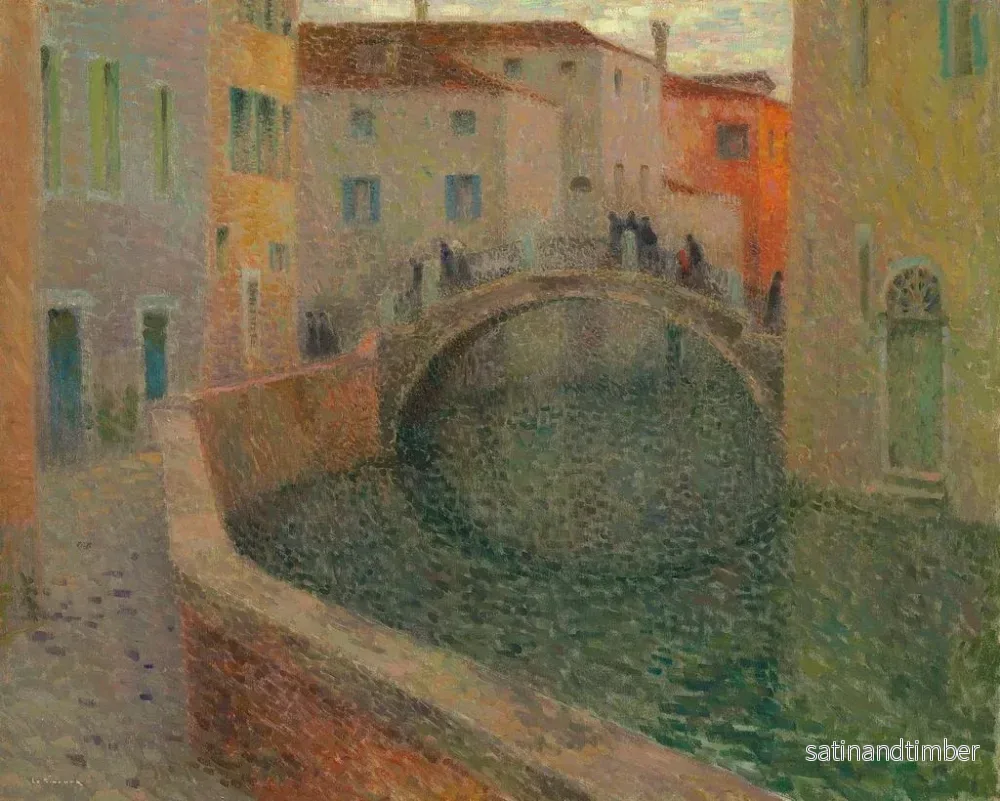 Reproduktion av målningen Le petit canal, soir gris, Venise - Henri Le Sidaner - Bild 2