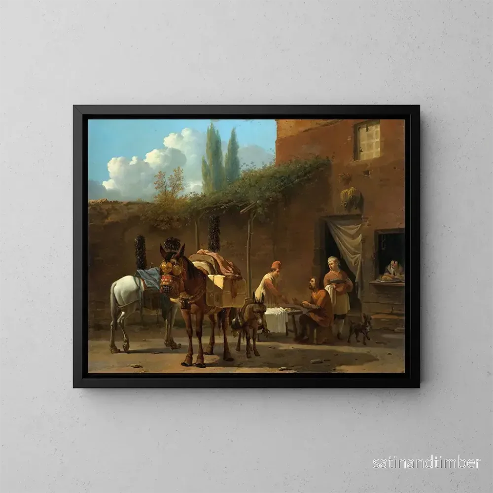 Reproduktion av målningen Muletiers dans une auberge - Karel Dujardin