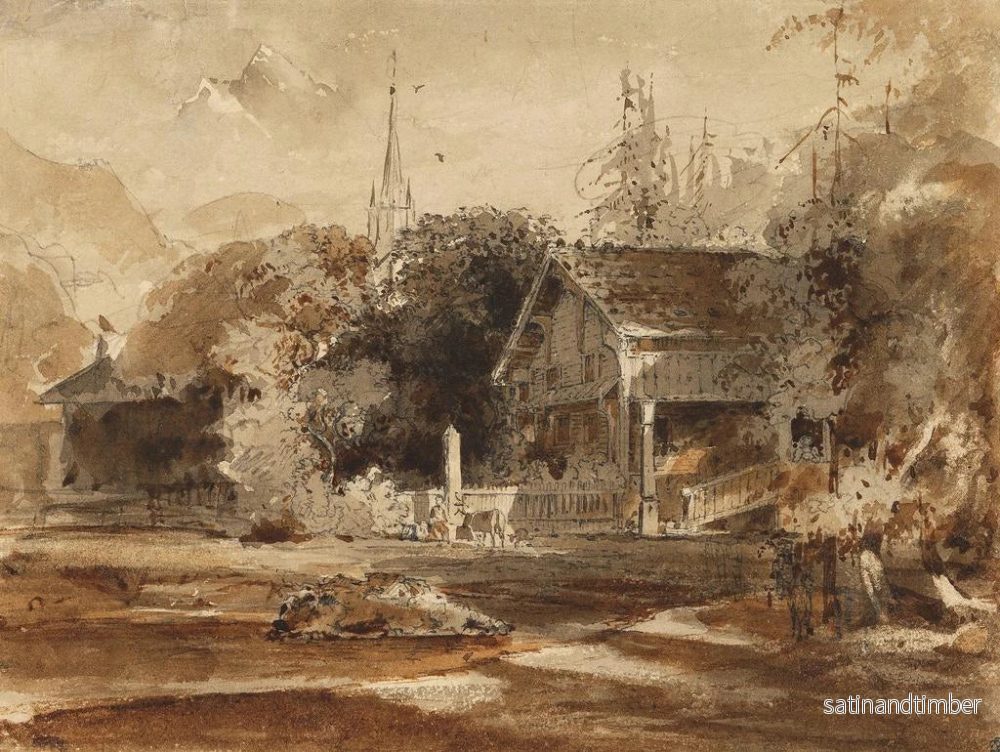 Reproduktion av målningen Vue d'un village suisse - Friedrich Salathé - Bild 2