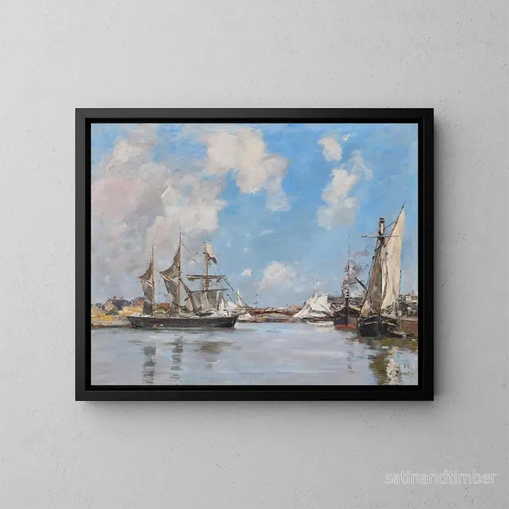 Reproduktion av målningen Deauville, le bassin Mare Haute - Eugène Boudin