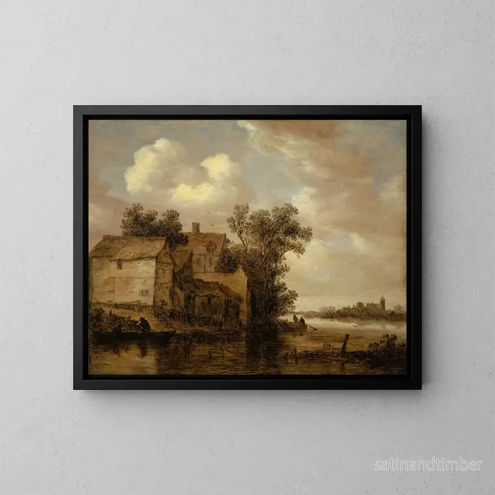Reproduktion av målningen Landskap med flod – Jan van Goyen Reproduktion av målningen Landskap med flod – Jan van Goyen