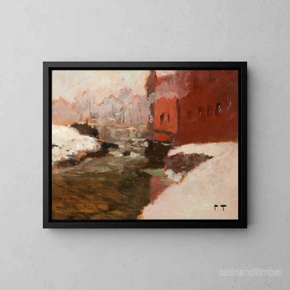 Reproduktion av målningen La fabrique rouge - Frits Thaulow