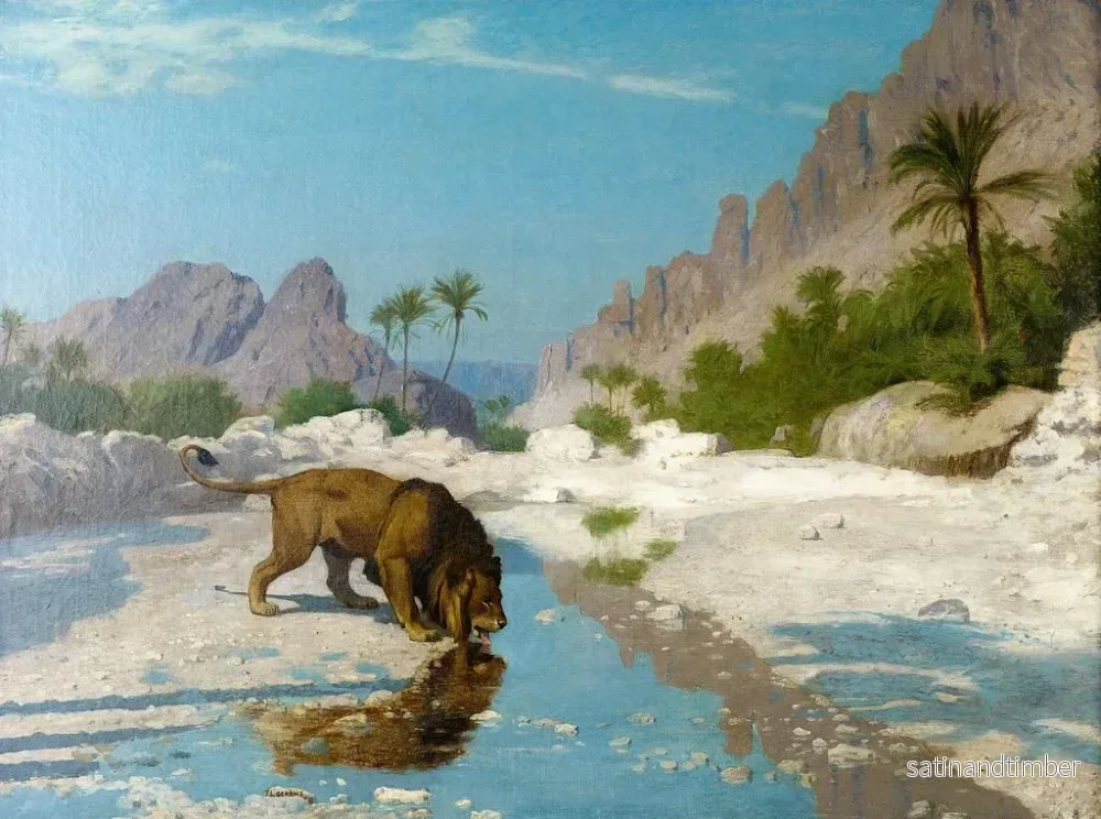 Reproduktion av målningen Lejon i öknen - Jean-Léon Gérôme - Bild 2