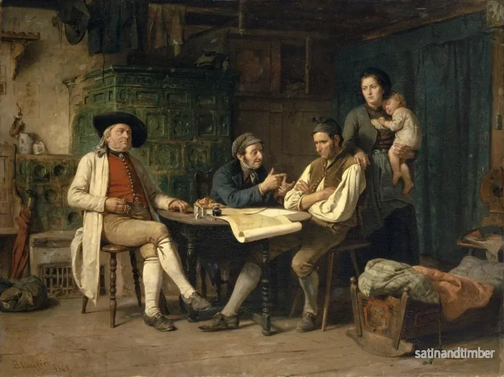 Reproduktion av målningen Den skuldsatte bonde - Benjamin Vautier - Bild 2