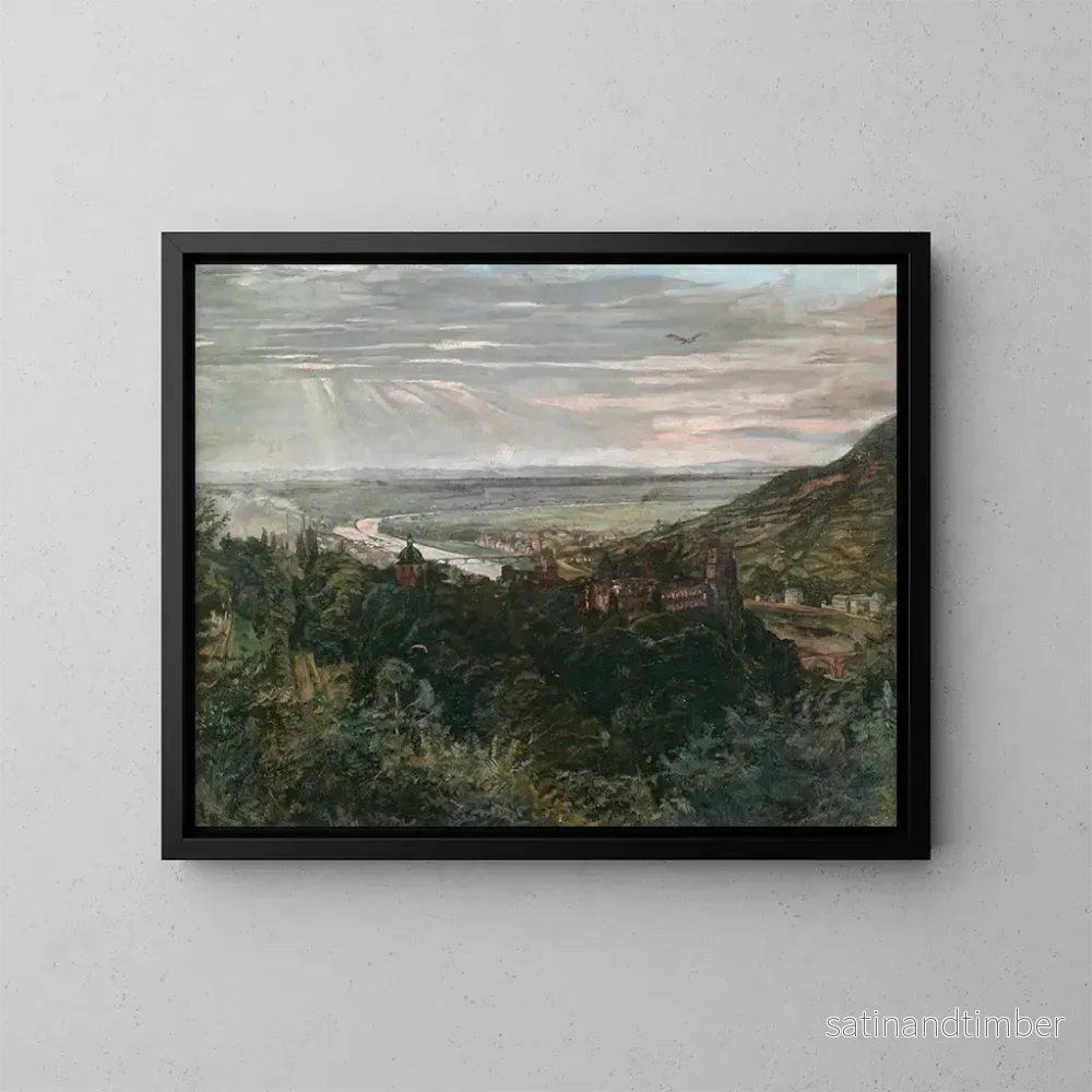 Reproduktion av målningen Vue de Heidelberg - Wilhelm Trübner