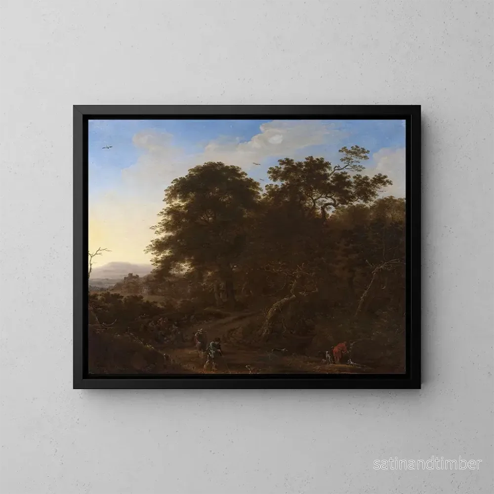Reproduktion av målningen Landskap med resenärer - Herman Saftleven