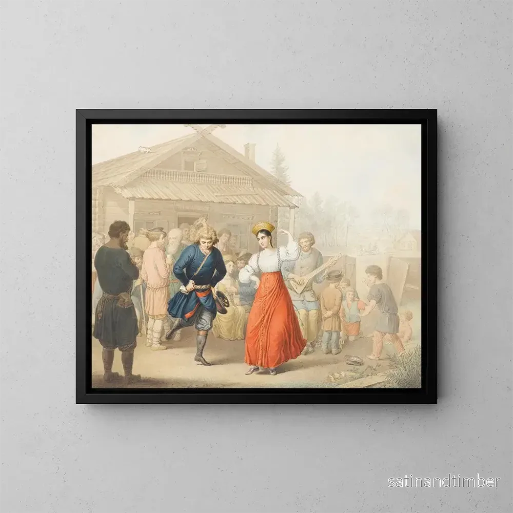 Reproduktion av målningen Fête en plein air devant une taverne - Georg Emmanuel Opitz