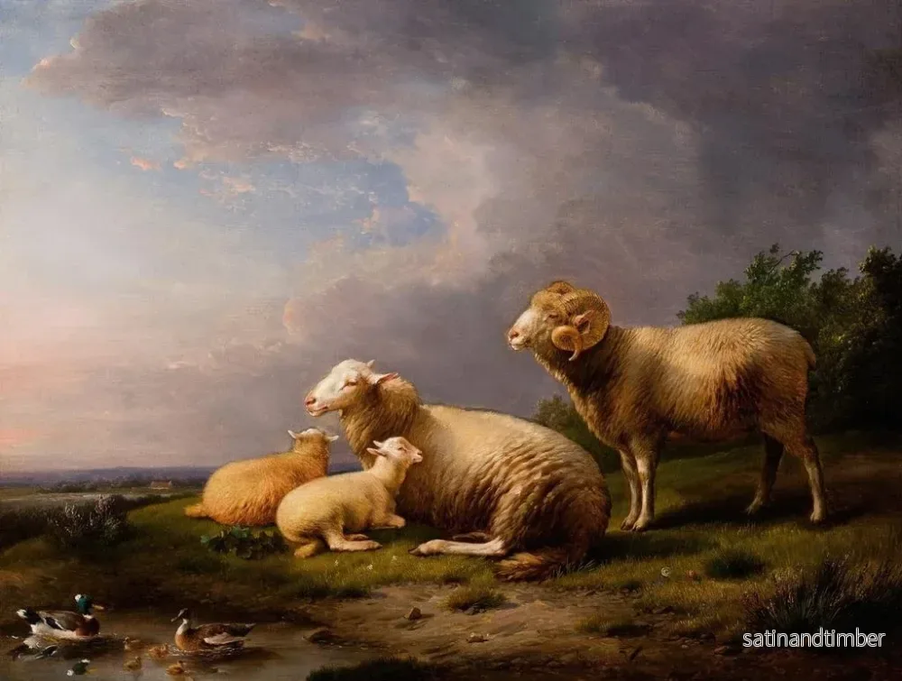 Reproduktion av målningen Landskap med får - Franz Van Severdonck - Bild 2