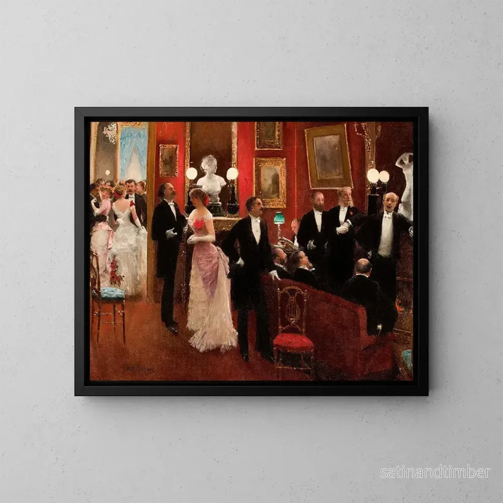 Reproduktion av målningen av balscen - Jean Béraud