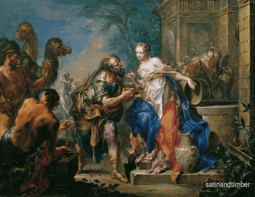 Reproduktion av målningen Rebekka vid brunnen - Johann Georg Platzer - Bild 2
