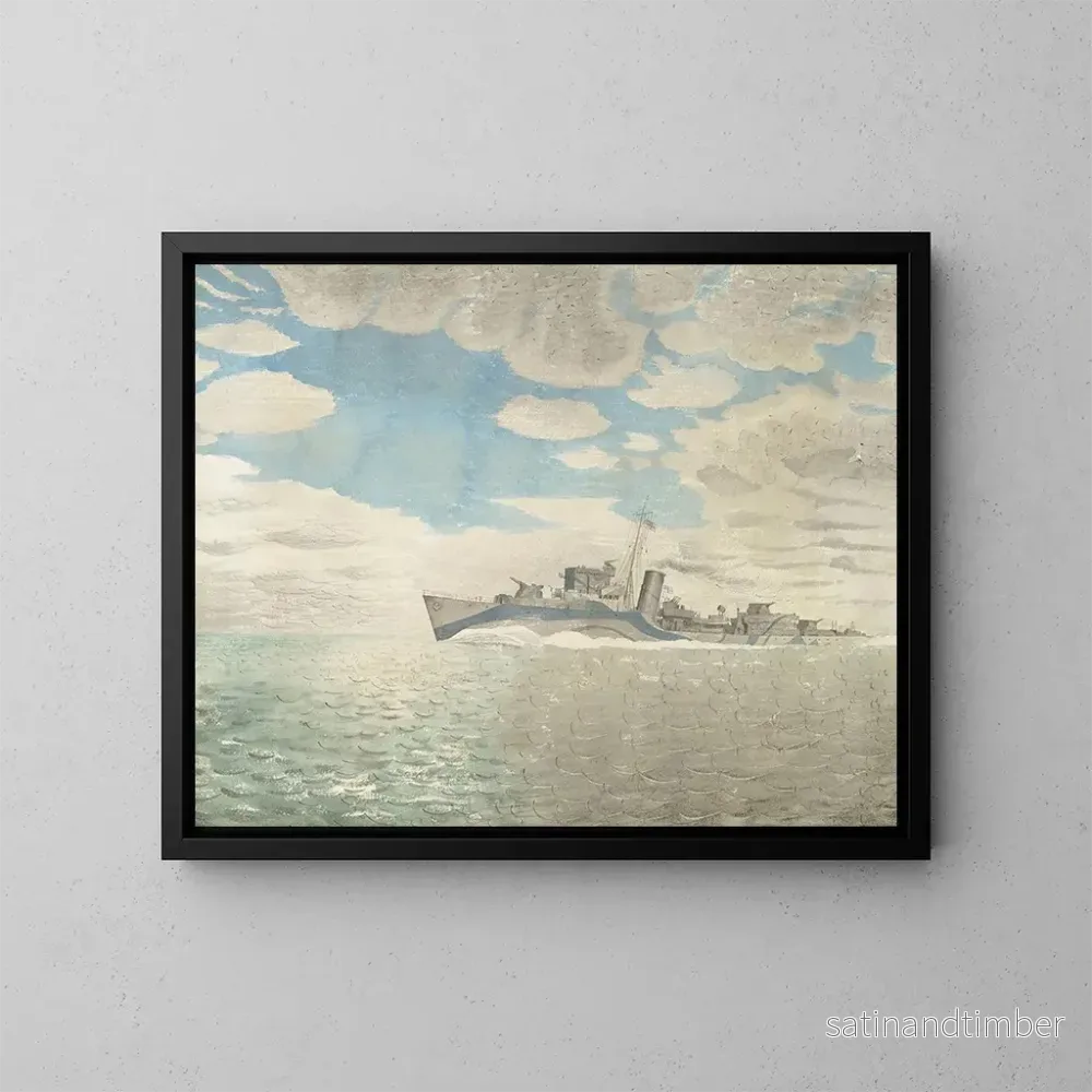 Reproduktion av målningen HMS Tetcott - Eric Ravilious