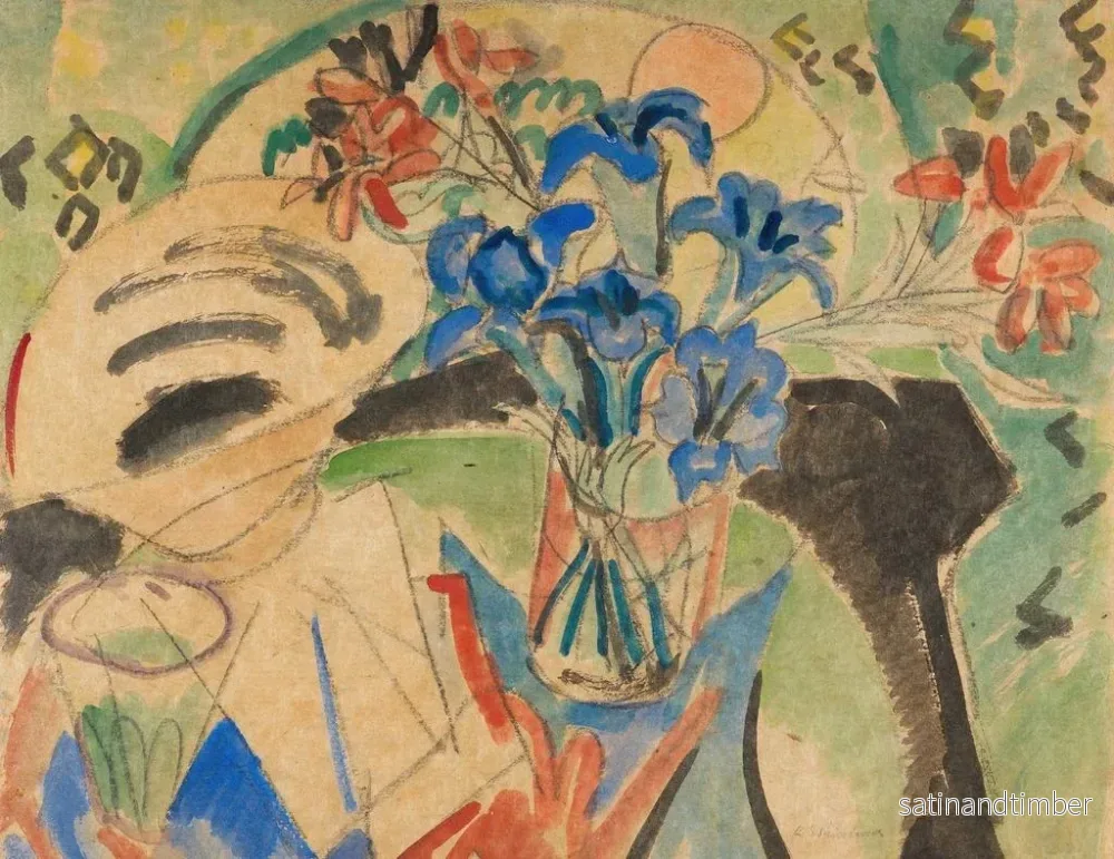 Reproduktion av målningen av naturtavla med gentiana och klöver - Ernst Ludwig Kirchner - Bild 2