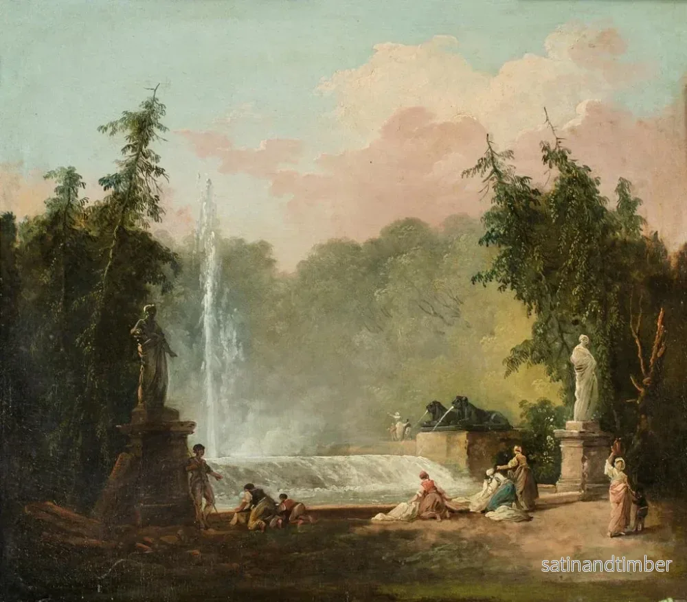 Reproduktion av målningen En fontän i en park - Hubert Robert - Bild 2