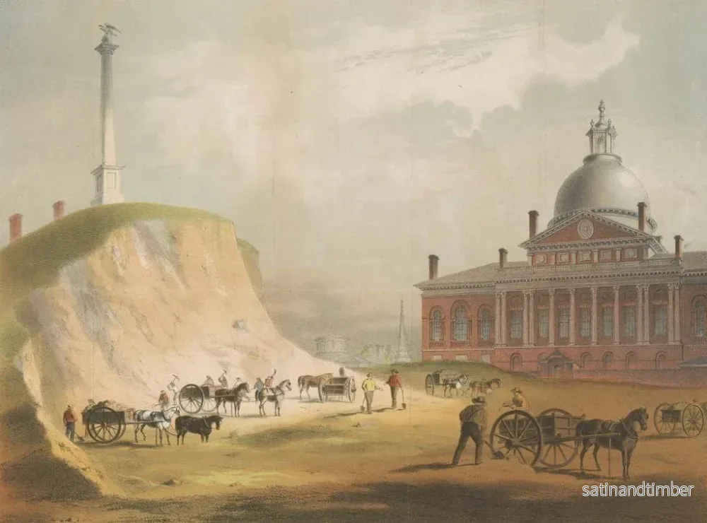 Reproduktion av målningen Äldre Boston Beacon Hill från den nuvarande platsen för reservoaren mellan gatorna Hancock - John Rubens Smith - Bild 2