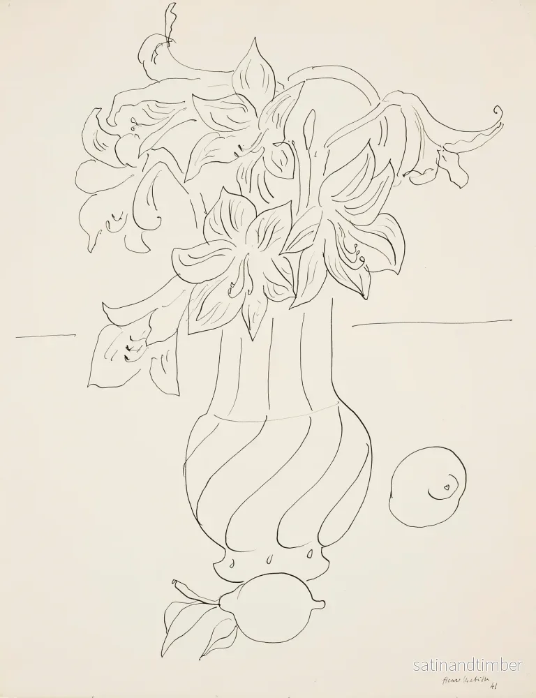 Reproduction du dessin Vase de fleurs et citrons – Henri Matisse Reproduction du dessin Vase de fleurs et citrons – Henri Matisse