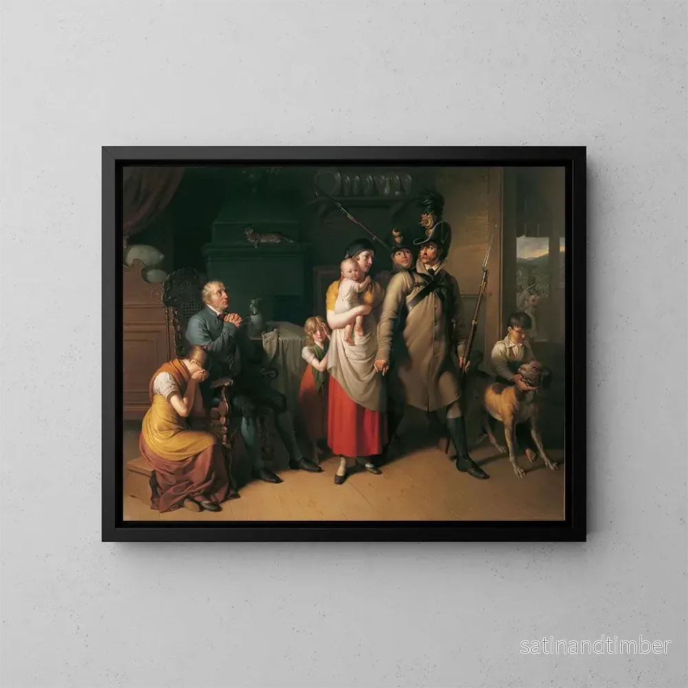 Reproduktion av målningen Le retour du landwehrmann - Johann Peter Krafft