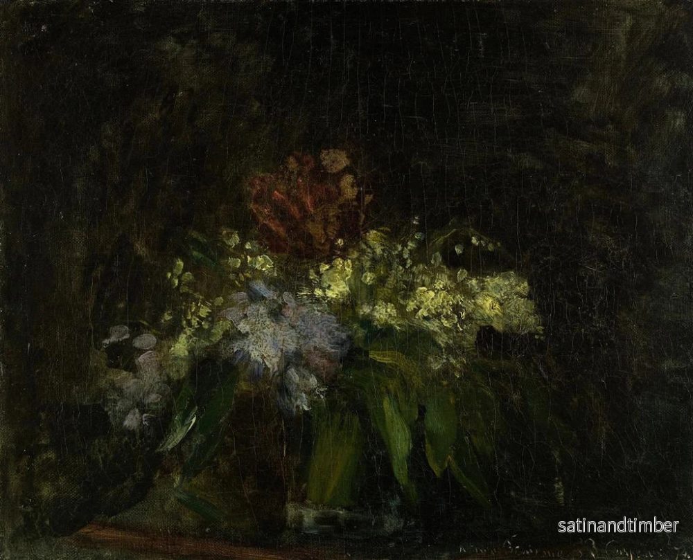 Reproduktion av målningen av blomsterbukett med liljekonvalj - Jean-Baptiste Carpeaux - Bild 2