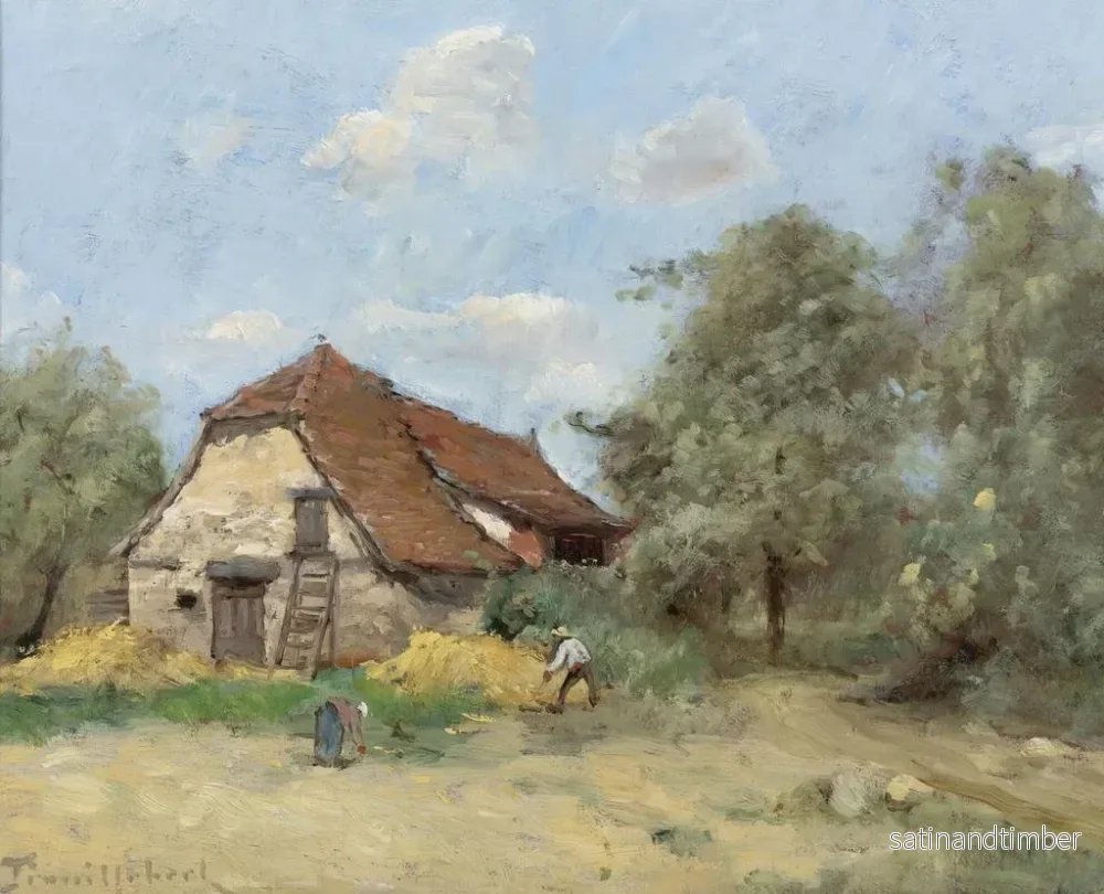 Reproduktion av målningen Le Faucheur près de la ferme - Paul Désiré Trouillebert - Bild 2