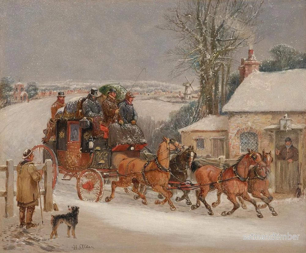 Reproduktion av målningen Le carrosse de la Royal Mail de Londres dans la neige - Samuel Henry Alken - Bild 2